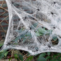 300G HALLOWEEN SPIDER WEB STRETCHABLE COBWEBS with 60 SPIDERS for HALLOWEEN