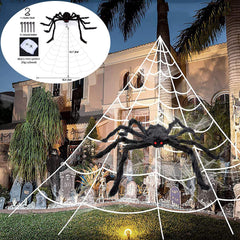 Giant Spider Web Halloween Decoration 5m with 20pcs Spiders and Large Spider