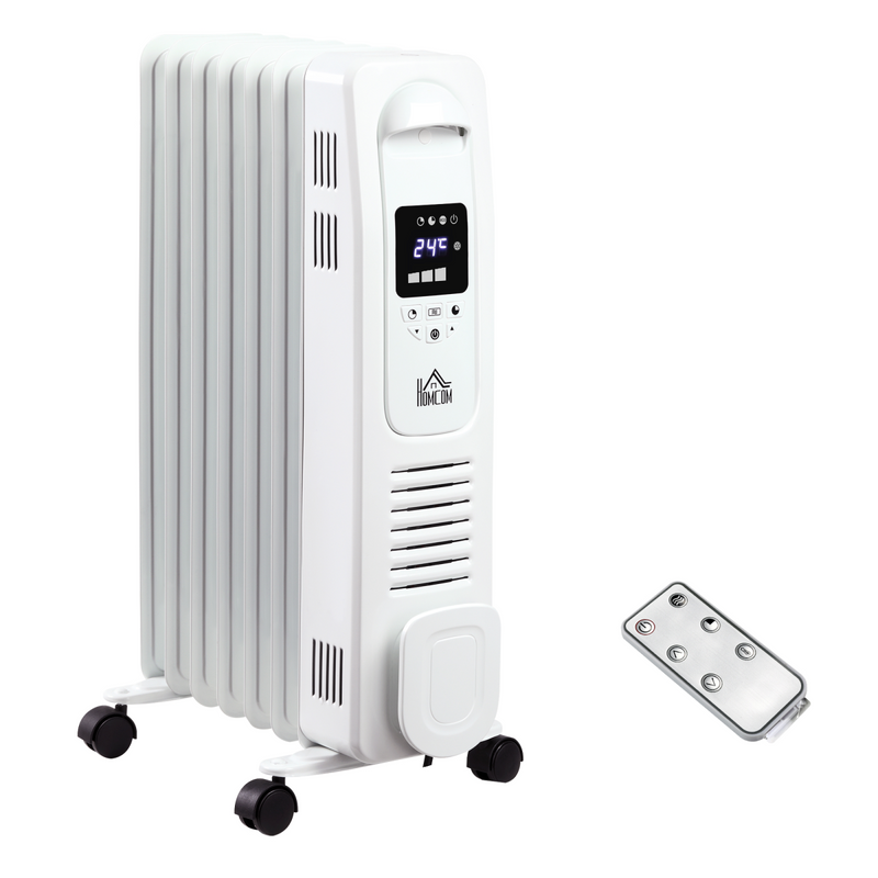 Digital Oil Filled Radiator Portable Electric Heater with LED Display 1500W
