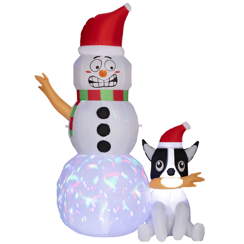Christmas Blow Up Snowman with Dog for Garden Party Outdoor 6.2FT