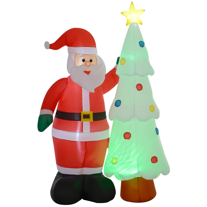Christmas Inflatable Decoration Santa Claus and Christmas Tree 7ft