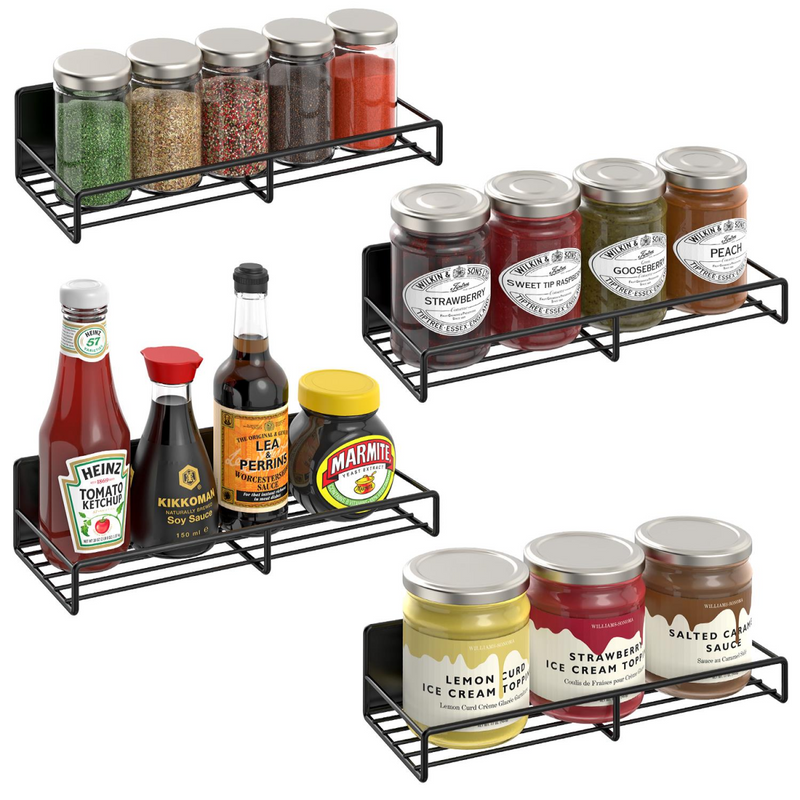 Magnetic Spice Rack Wooden Shlef 4pc