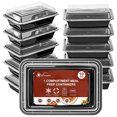 10pk 1 Compartment Meal Prep Containers x2