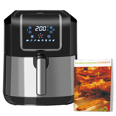 Air Fryer 1700W 6.5L with Digital Display Timer for Low Fat Cooking